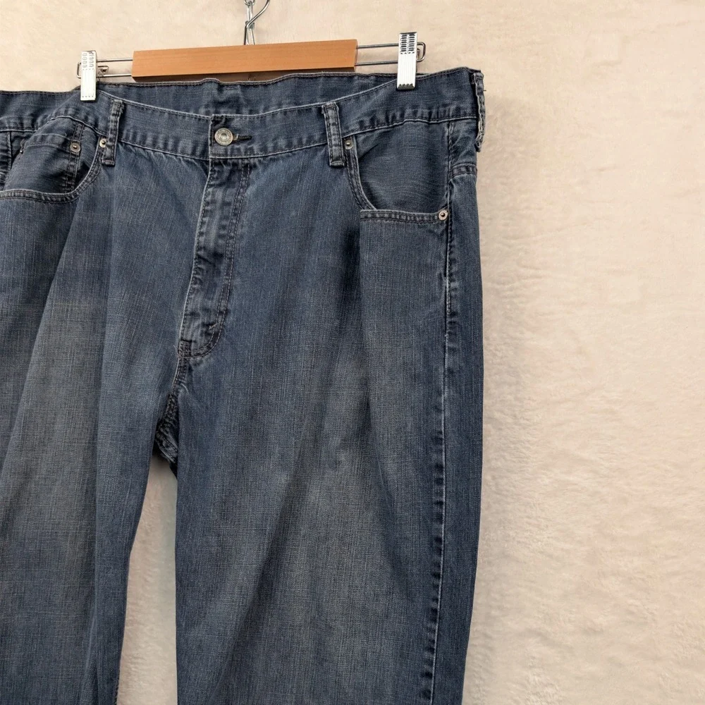 Levi Jeans Mens 43x29 Blue 569 Loose Straight Button Fly Red Tab Workwear Skater